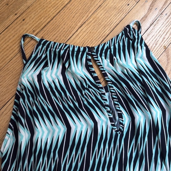 BANANA REPUBLIC Sleeveless Dress Belted Tie Waist Geometric Print Size Medium - Picture 6 of 6